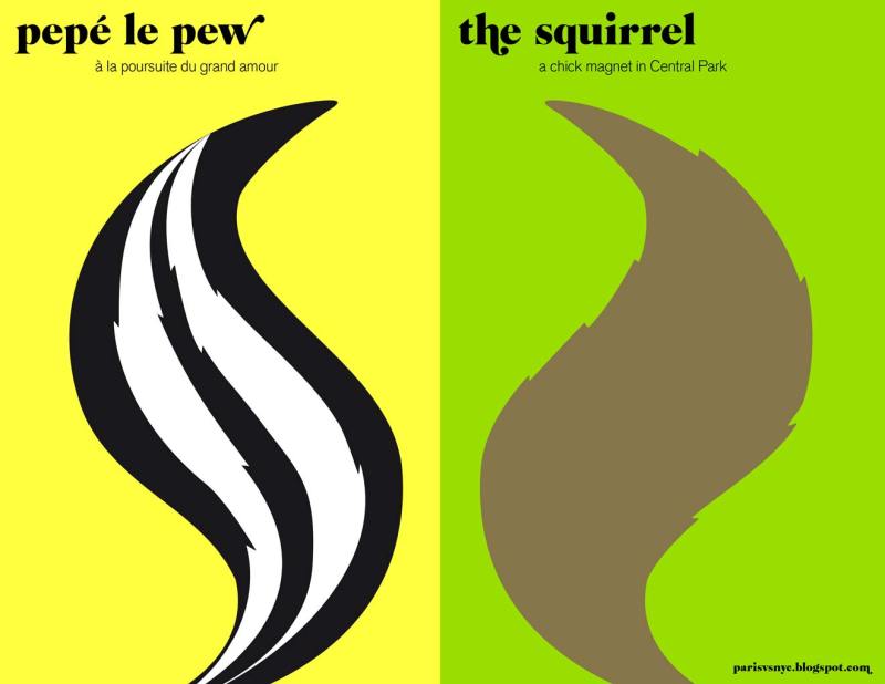 Paris vs New York graphic design posters