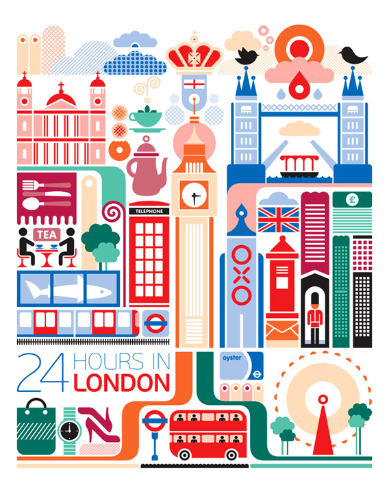 fernando volken togni 24 hours in london travel poster 